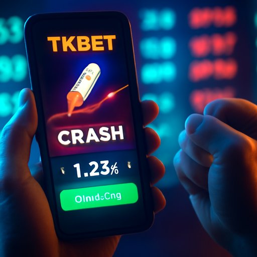 TKBET ক্যাশ আউট বোতামসহ ফোন ডিসপ্লে